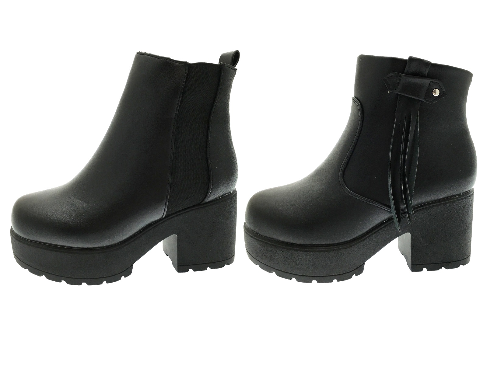 chunky heel platform chelsea boots